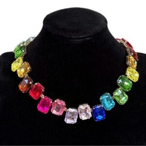 Exquisite Glass Stone Multi - Color Necklace Set